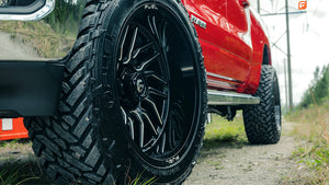 20X9 Fuel 1PC D807 HURRICANE RIMS - GLOSS BLACK MILLED 8X165.1