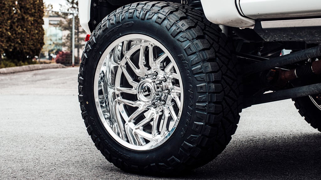 22X12 Fuel 1PC D809 HURRICANE RIMS - POLISHED MILLED 8X165.1