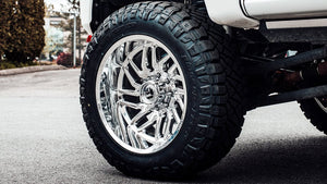 22X12 Fuel 1PC D809 HURRICANE RIMS - POLISHED MILLED 8X165.1