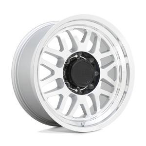 17" Black Rhino Hard Alloys DELTA GLOSS SILVER W MIRROR FACE&LIP 8X165.1