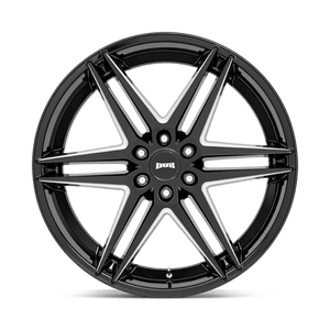 24X10 DUB 1PC S267 DIRTY DOG GLOSSY BLACK MILLED 6X135