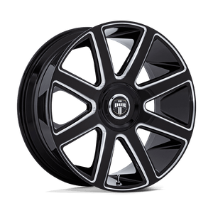 24X10 DUB 1PC DC273 PULL GLOSS BLACK MILLED 5X115/5X120