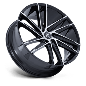 24X10 DUB 1PC DC275 BLAZE GLOSS BLACK W/ MACHINED FACE 6X135