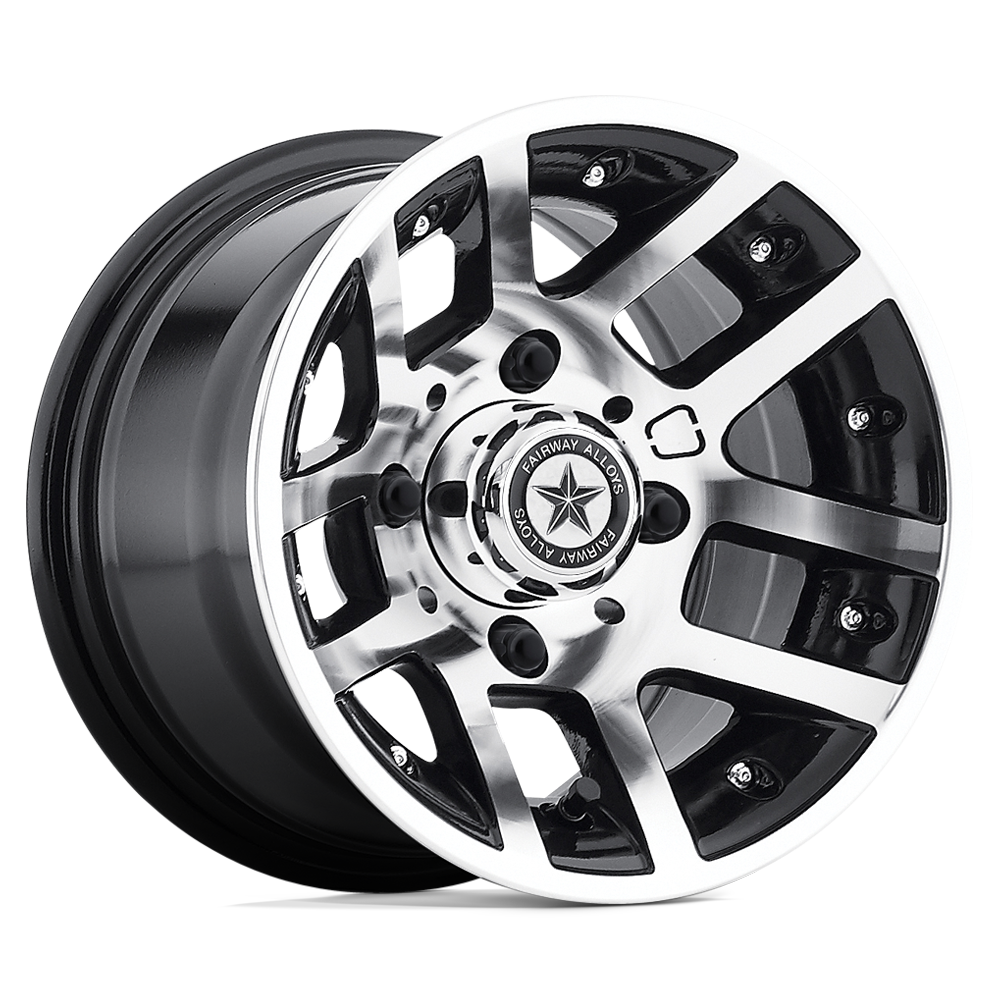 10X7 Fairway Alloys FA121 ILLUSION MACHINED GLOSS BLACK 4X101.6