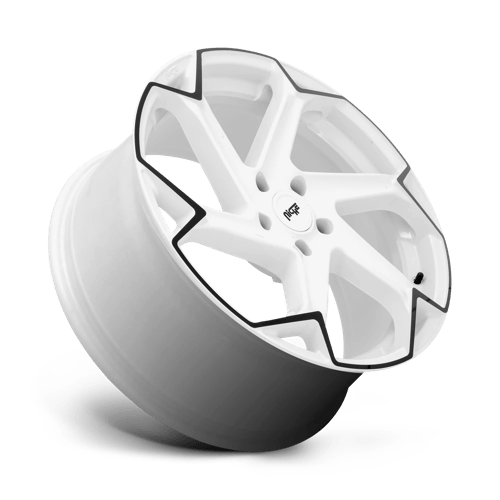 20X10.5 Niche 1PC M257 FLASH GLOSS WHITE W/ BLACK 5X112