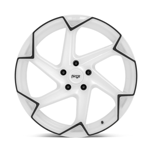 20X10.5 Niche 1PC M257 FLASH GLOSS WHITE W/ BLACK 5X112