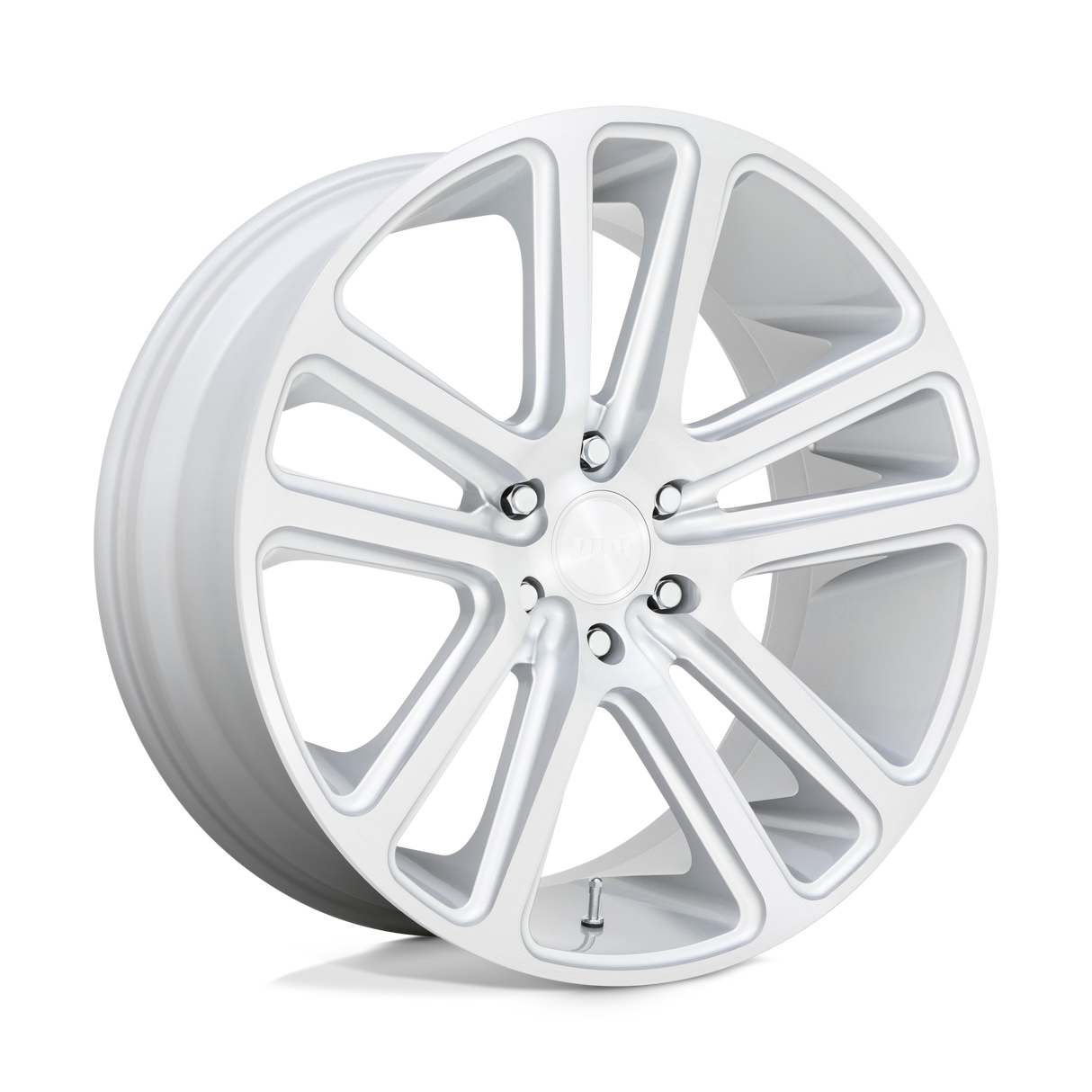 24X10 DUB 1PC S257 FLEX GLOSS SILVER BRUSHED FACE 6X139.7