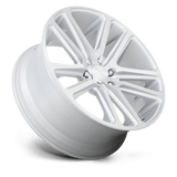 22X9.5 DUB 1PC S257 FLEX GLOSS SILVER BRUSHED FACE 5X115