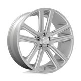 24X10 DUB 1PC S257 FLEX GLOSS SILVER BRUSHED FACE 5X127