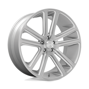 24X10 DUB 1PC S257 FLEX GLOSS SILVER BRUSHED FACE 5X127