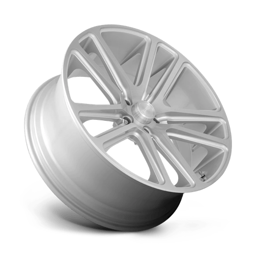 24X10 DUB 1PC S257 FLEX GLOSS SILVER BRUSHED FACE 5X127