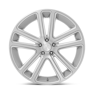 24X10 DUB 1PC S257 FLEX GLOSS SILVER BRUSHED FACE 5X127