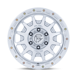 17X8.5 Fuel 1PC FC884 FORTRESS RIMS - GLOSS SILVER W/ MACHINED FACE 6X114.3