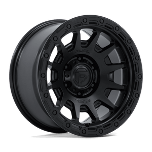 17X8.5 Fuel 1PC FC884 FORTRESS RIMS -  MATTE BLACK W/ GLOSS BLACK LIP 6X114.3