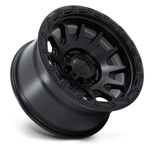 17X8.5 Fuel 1PC FC884 FORTRESS RIMS -  MATTE BLACK W/ GLOSS BLACK LIP 6X114.3