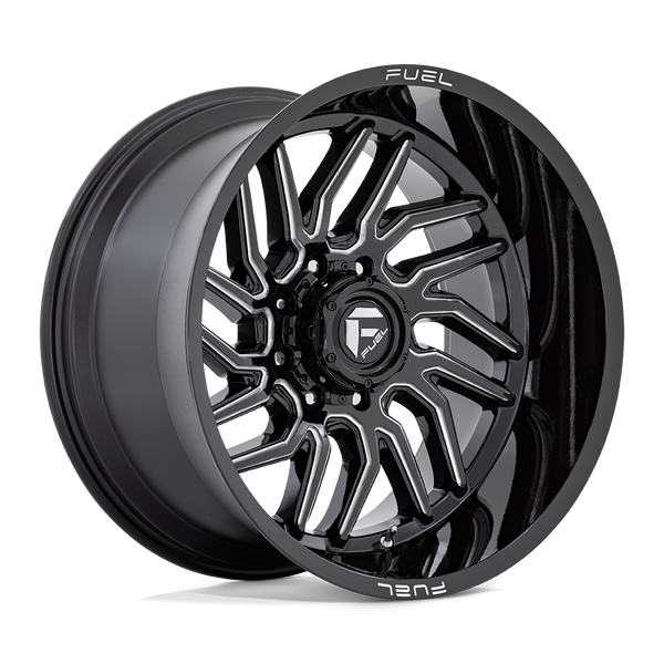 20X9 Fuel 1PC D807 HURRICANE RIMS - GLOSS BLACK MILLED 8X165.1