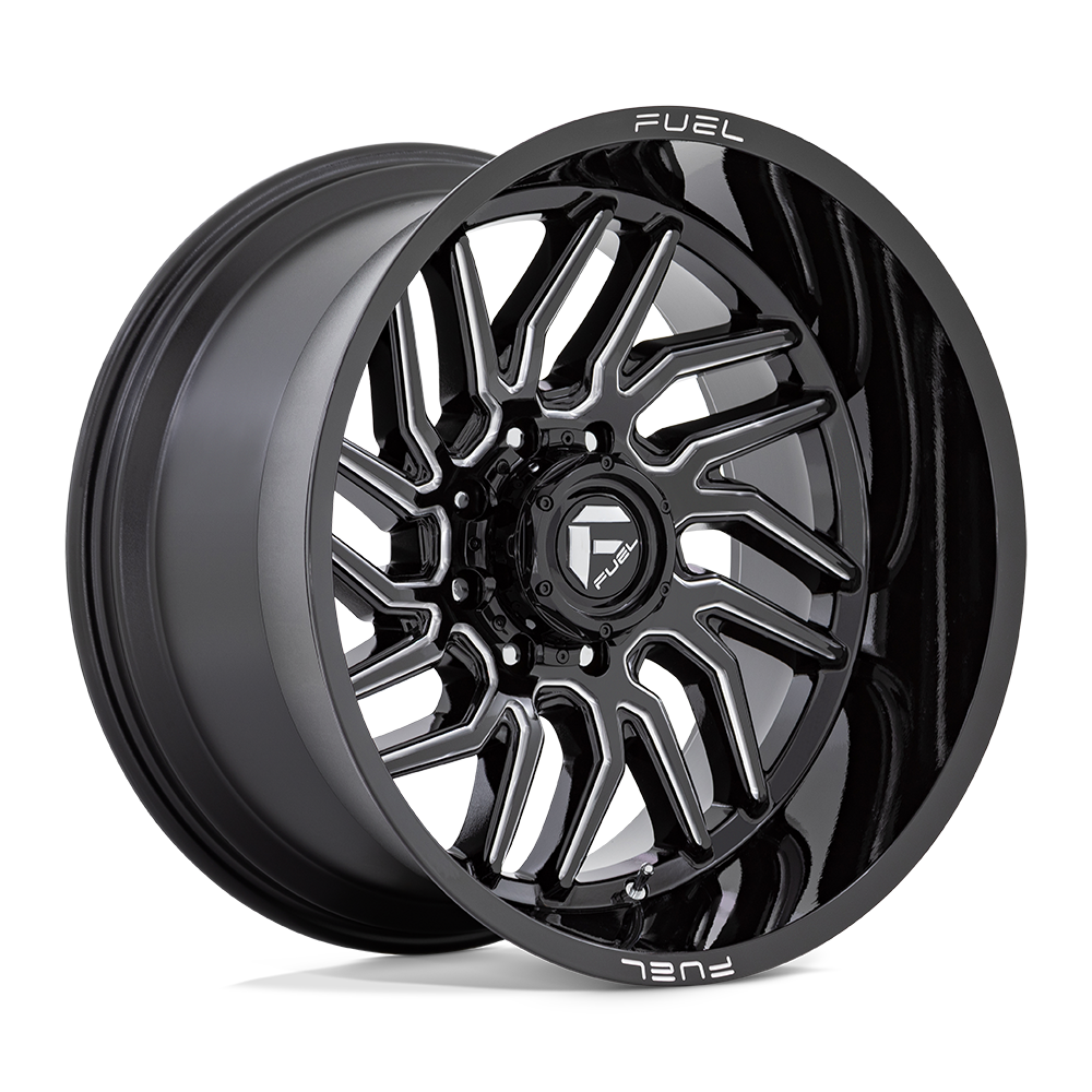 20X9 Fuel 1PC D807 HURRICANE RIMS - GLOSS BLACK MILLED 8X165.1