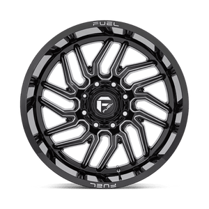 20X9 Fuel 1PC D807 HURRICANE RIMS - GLOSS BLACK MILLED 8X165.1