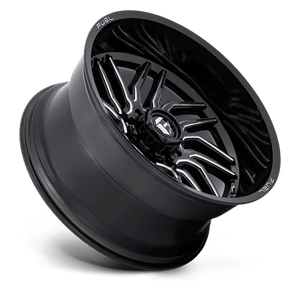 24X12 Fuel 1PC D807 HURRICANE RIMS - GLOSS BLACK MILLED 8X165.1