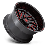 20X10 Fuel 1PC D808 HURRICANE RIMS - GLOSS BLACK MILLED RED TINT 8X165.1