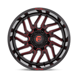 20X10 Fuel 1PC D808 HURRICANE RIMS - GLOSS BLACK MILLED RED TINT 8X165.1