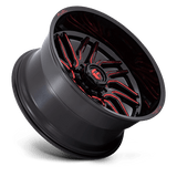 24X12 Fuel 1PC D808 HURRICANE RIMS - GLOSS BLACK MILLED RED TINT 8X165.1