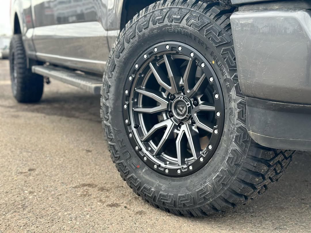 16X8 Fuel 1PC D680 REBEL RIMS - MATTE GUNMETAL BLACK BEAD RING 6X139.7
