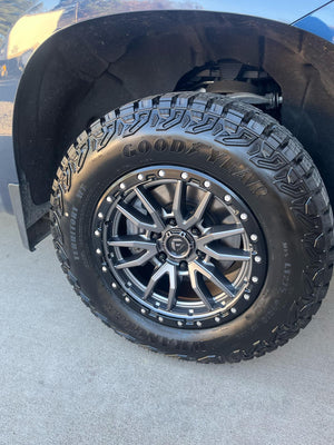 20X9 Fuel 1PC D680 REBEL RIMS - MATTE GUNMETAL BLACK BEAD RING 6X139.7