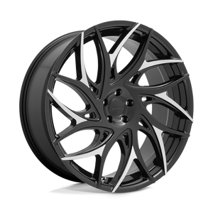 24X10 DUB 1PC S259 G.O.A.T. GLOSS BLACK W/ MACHINED SPOKES 6X135