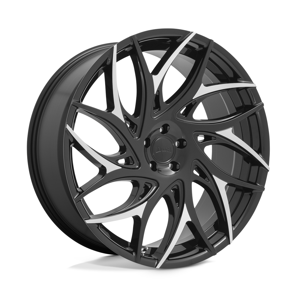 24X10 DUB 1PC S259 G.O.A.T. GLOSS BLACK W/ MACHINED SPOKES 5X115