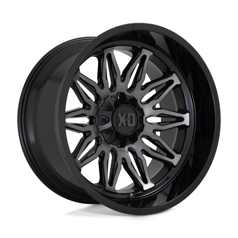 22X12 XD XD859 GUNNER GLOSS BLACK MACH W/ GRAY TINT 5X127/5X139.7