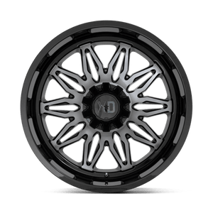 20X10 XD XD859 GUNNER GLOSS BLACK MACH W/ GRAY TINT 6X135/6X139.7