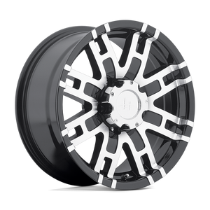 22X9.5 Helo HE835 GLOSS BLACK MACHINED 6X139.7
