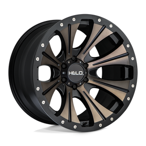 20X9 Helo HE901 SATIN BLACK MACH W/ DARK TINT 6X139.7