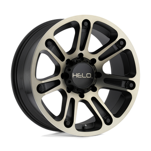 20X9 Helo HE904 SATIN BLACK MACH W/ DARK TINT 5X127