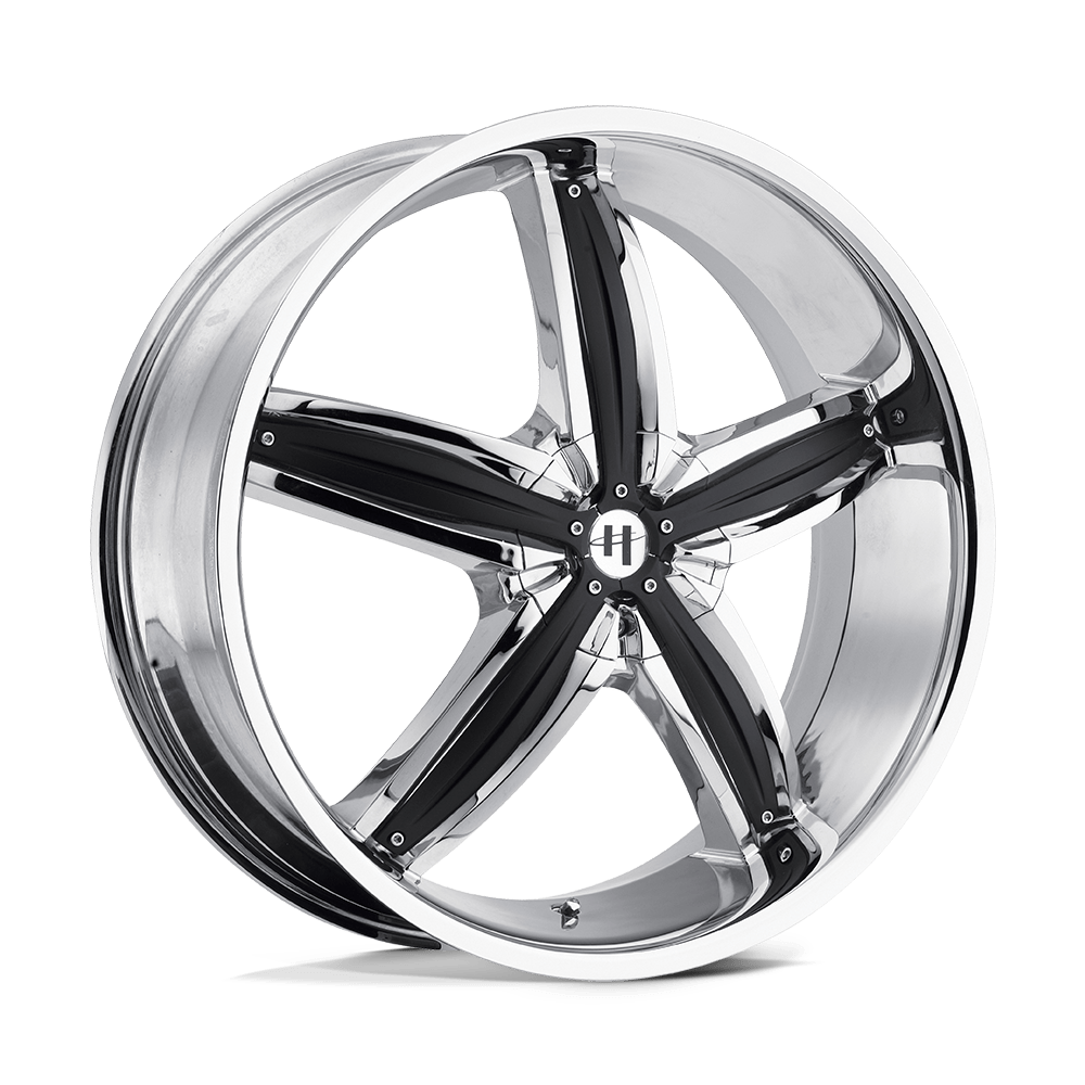 20X8 Helo HE844 CHROME W/ GLOSS BLACK ACCENTS 5X105/5X114.3