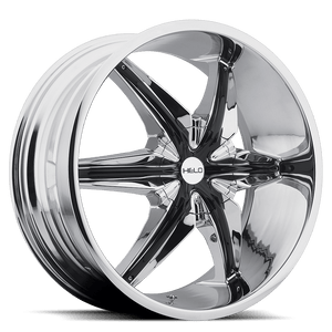 22X9.5 Helo HE866 CHROME W/ GLOSS BLACK ACCENTS 5X135