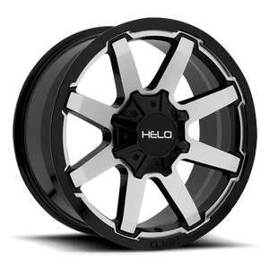 20X9 Helo HE909 GLOSS BLACK MACHINED 8X165.1
