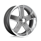 20X9.5 US Mag 1PC U118 HUSTLER MATTE GUN METAL 5X127