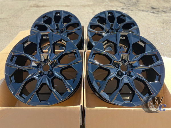 22” Wheels Fit BMW X7 2019–2026 |  Factory Style Rims |  Gloss Black |  Staggered Set of 4