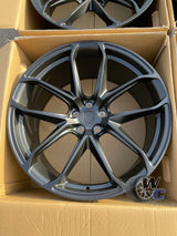 22” Wheels Fit Porsche Cayenne 2018–2025 |  OE Style Rims |  Matte Black |  Staggered Set of 4