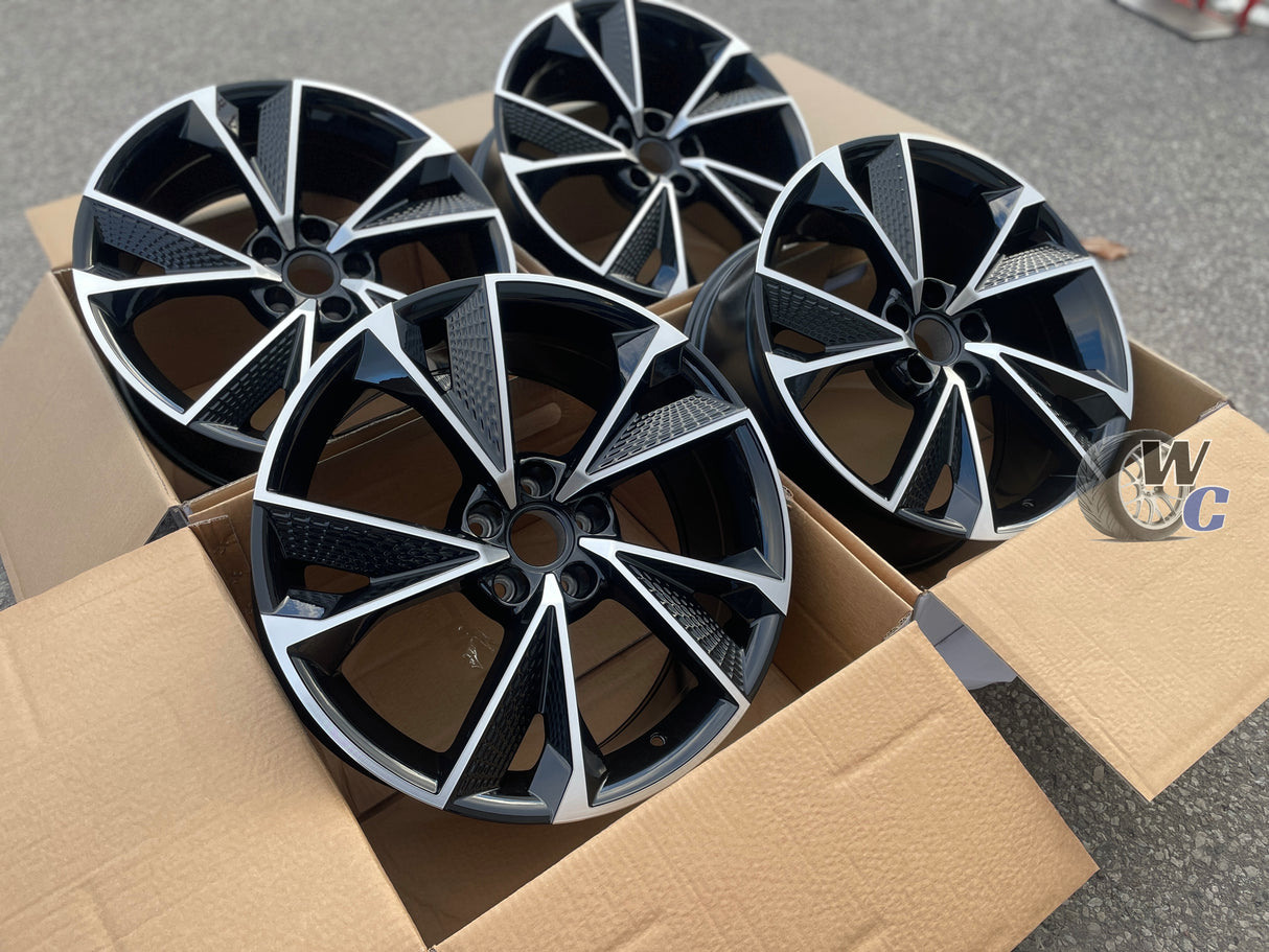 19” Wheels Fit Audi A4 2015–2025 |  OE Style Rims |  Gloss Black Machine Face |  Set of 4