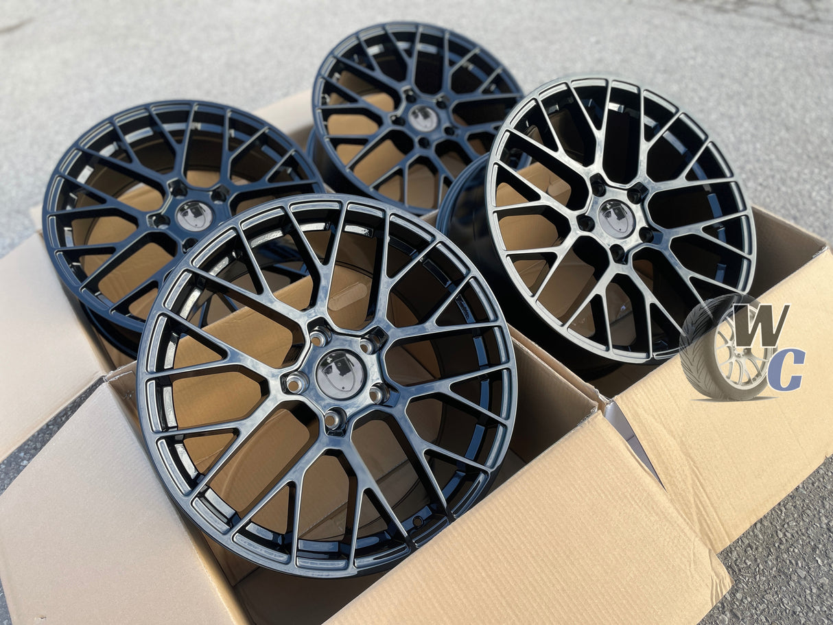 20” Wheels Fit Porsche Macan 2019–2025 |  OE Style Rims |  Gloss Black |  Staggered Set of 4