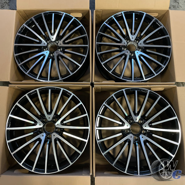 19” Wheels Fit Mercedes-Benz GLC AMG 2016–2025 |  OE Style Rims |  Gloss Black Machined Face |  Staggered Set of 4