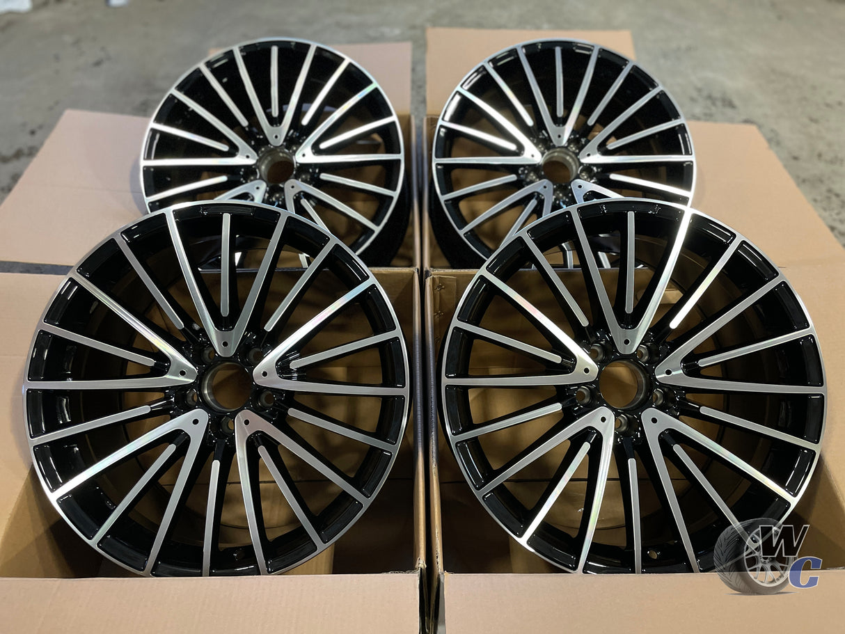 20” Wheels Fit Mercedes-Benz GLC AMG 2015–2025 |  OE Style Rims |  Gloss Black Machined Face |  Staggered Set of 4
