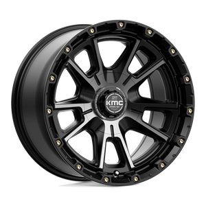 17X9 KMC KM100 SYNC SATIN BLACK W/ GRAY TINT 6X135/6X139.7