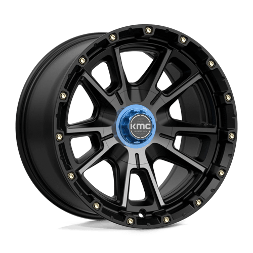 17X9 KMC KM100 SYNC SATIN BLACK W/ GRAY TINT 6X135/6X139.7
