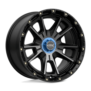 17X9 KMC KM100 SYNC SATIN BLACK W/ GRAY TINT 6X135/6X139.7