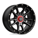 17X9 KMC KM100 SYNC SATIN BLACK W/ GRAY TINT 6X135/6X139.7