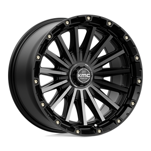 20X9 KMC KM102 SIGNAL SATIN BLACK W/ GRAY TINT 5X127/5X139.7